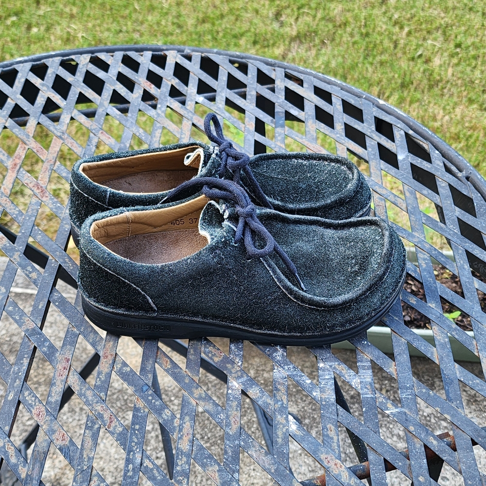 Birkenstock Pasadena‎ Black Suede Lace Up Moc Toe Shoes Women’s 37 / US 6 - Picture 6 of 11